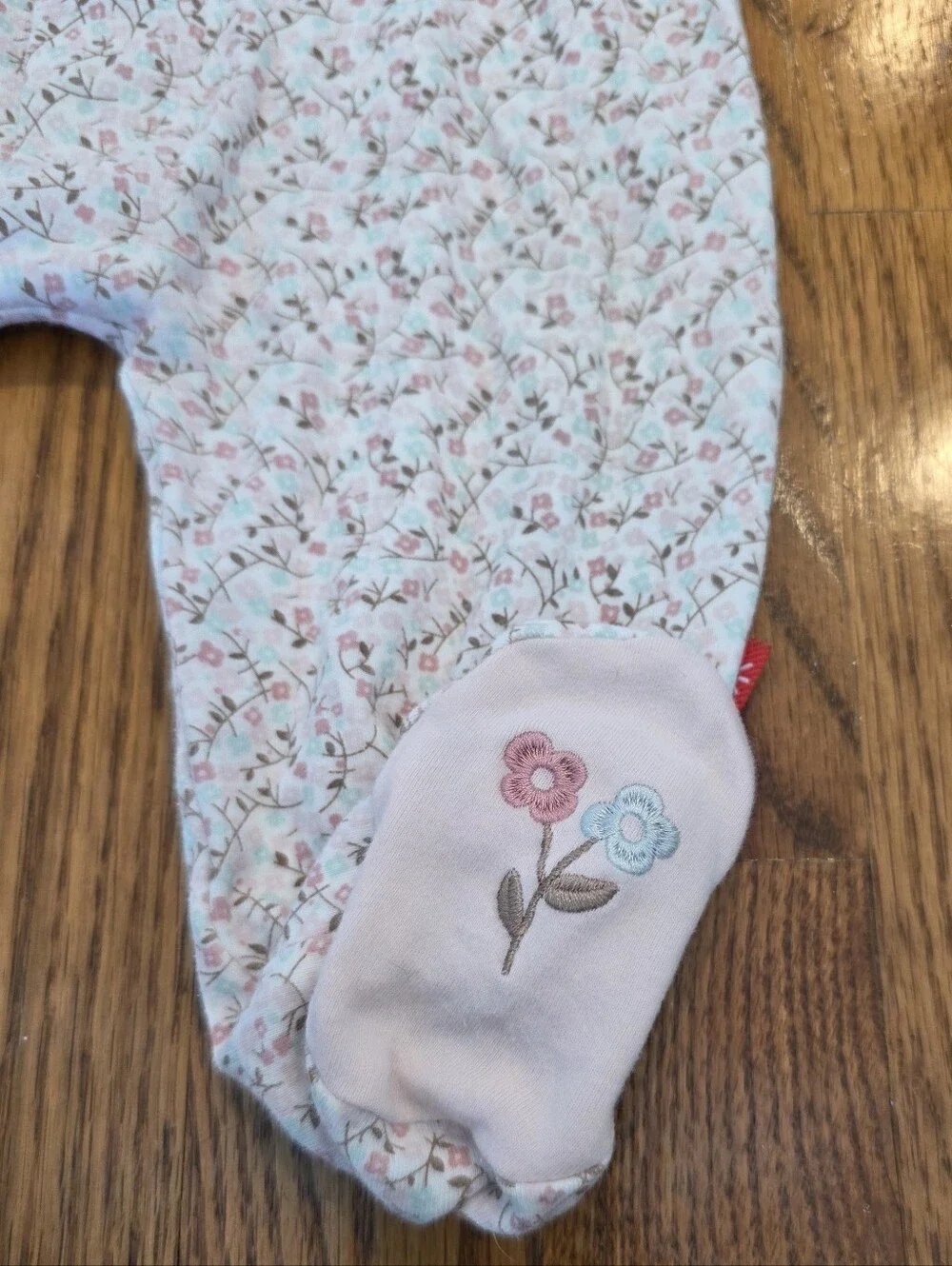 Gerber Pink Floral Quilted Baby One-Piece Footed Pajamas
